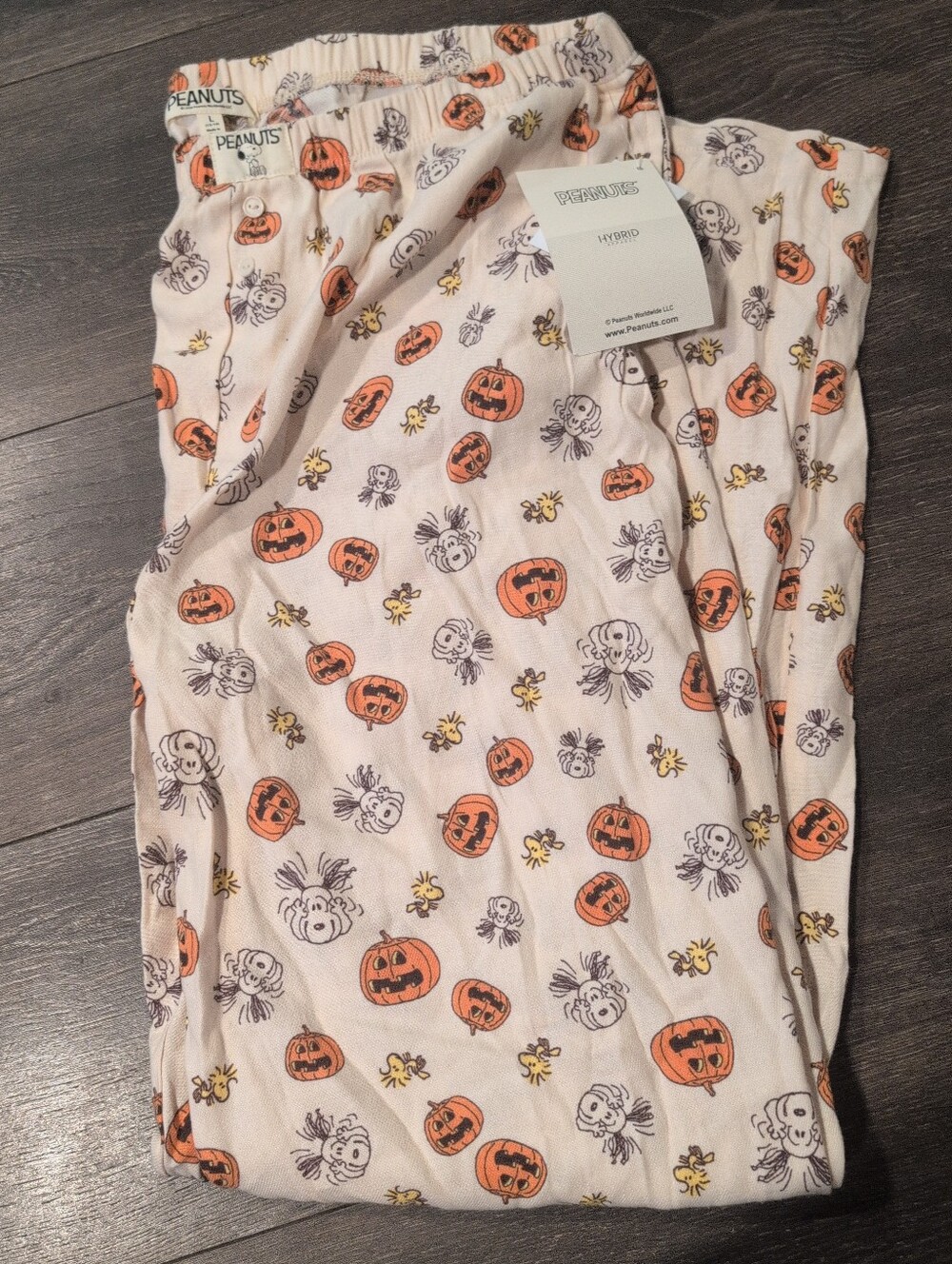 NWT Peanuts Snoopy Pumpkin Sleep Lounge Pants L 12-14 Halloween Fall Theme